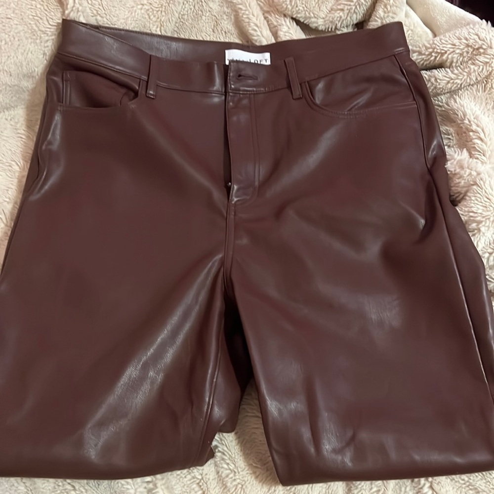 Brown loft leather pants